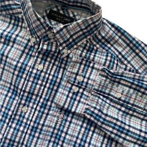 Ariat Pro Series Checkered Long Sleeve Western Shirt - Blue, White, and Red